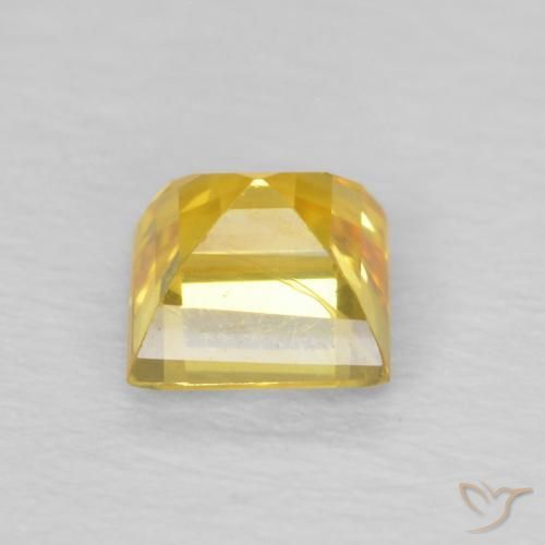 Zafiro Amarillo medio natural de 0.60 ct, Cuadrado, VVS-VS