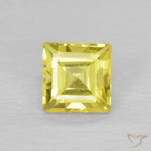 0.52ct Natural Amarillo claro Zafiro, Cuadrado, VVS-VS