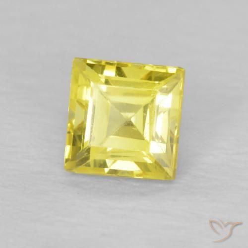 Zafiro Amarillo claro natural de 0.52 ct, Cuadrado, VVS-VS