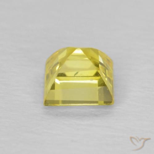 Zafiro Amarillo claro natural de 0.52 ct, Cuadrado, VVS-VS