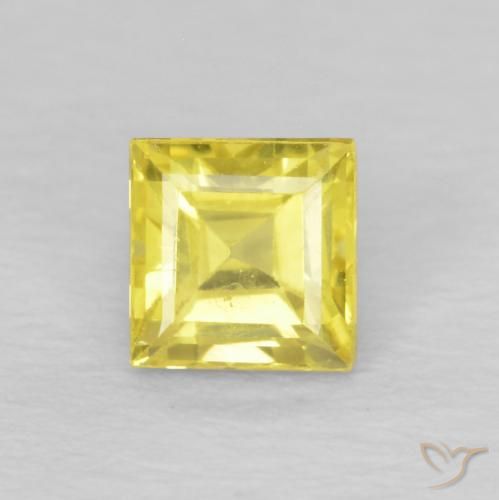 0.60ct Natural Amarillo claro Zafiro, Cuadrado, VVS-VS