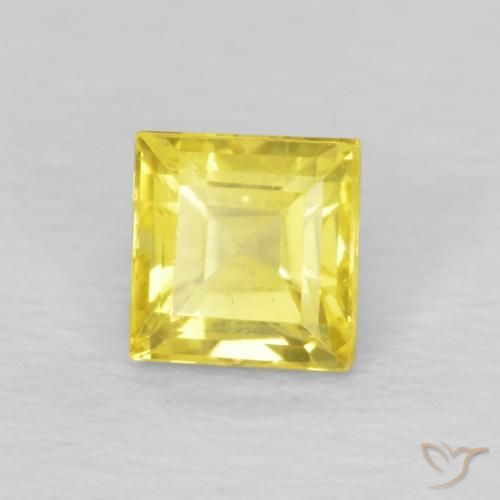 Zafiro Amarillo claro natural de 0.60 ct, Cuadrado, VVS-VS