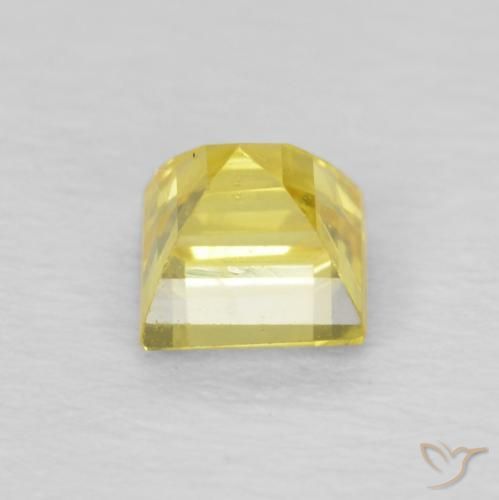 Zafiro Amarillo claro natural de 0.60 ct, Cuadrado, VVS-VS