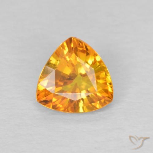 0.72ct Natural Naranja oscuro Zafiro, Trillón, VS