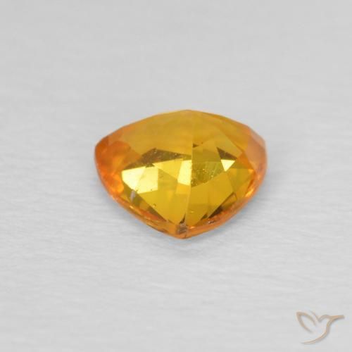 Zafiro Naranja oscuro natural de 0.72 ct, Trillón, VS