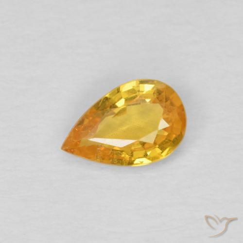 0.39ct Natural Dorado oscuro Zafiro, En forma de pera, VS
