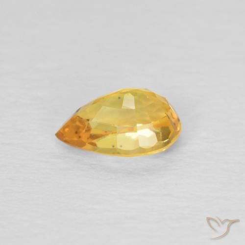 Zafiro Naranja dorado intenso natural de 0.54 ct, En forma de pera, VVS
