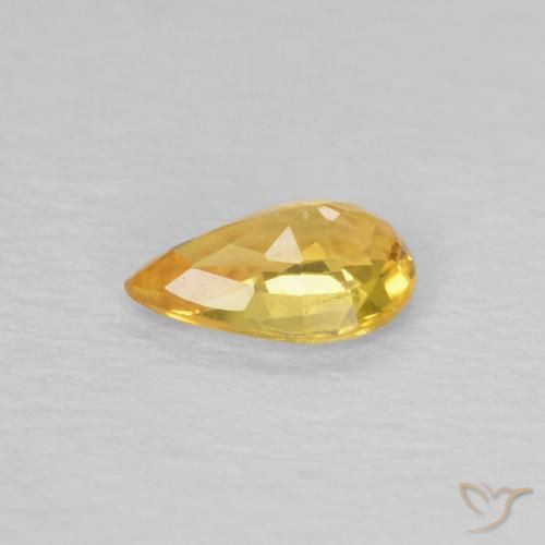 Zafiro Naranja dorado intenso natural de 0.43 ct, En forma de pera, VVS-VS