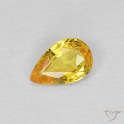 0.42ct Natural Dorado Zafiro, En forma de pera, VVS-VS