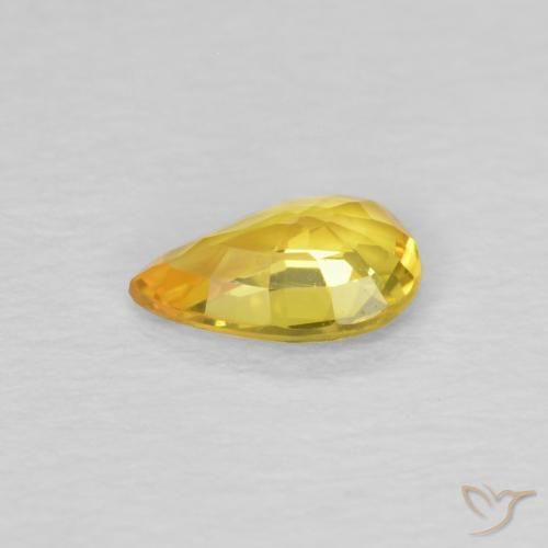 Zafiro Dorado natural de 0.42 ct, En forma de pera, VVS-VS