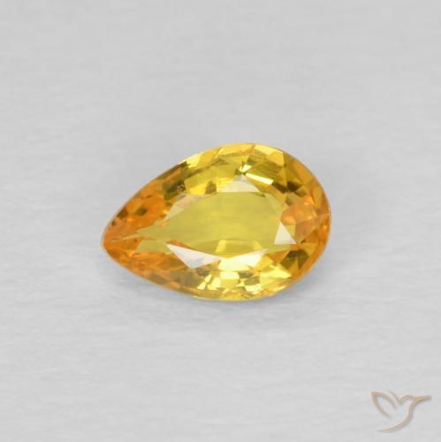 0.48ct Natural Dorado Zafiro, En forma de pera, VVS-VS