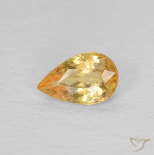 0.45ct Natural Dorado-naranja claro Zafiro, En forma de pera, VVS