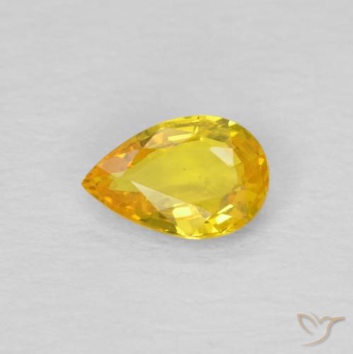 0.46ct Natural Dorado amarillento Zafiro, En forma de pera, VS