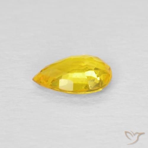 Zafiro Dorado amarillento natural de 0.46 ct, En forma de pera, VS