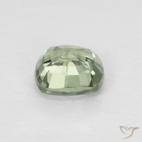 Zafiro Verde claro natural de 0.56 ct, Forma Cojín, VVS