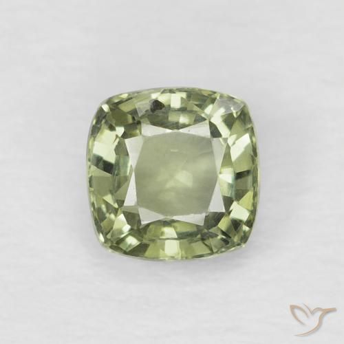 0.65ct Natural Verde muy claro Zafiro, Forma Cojín, VVS