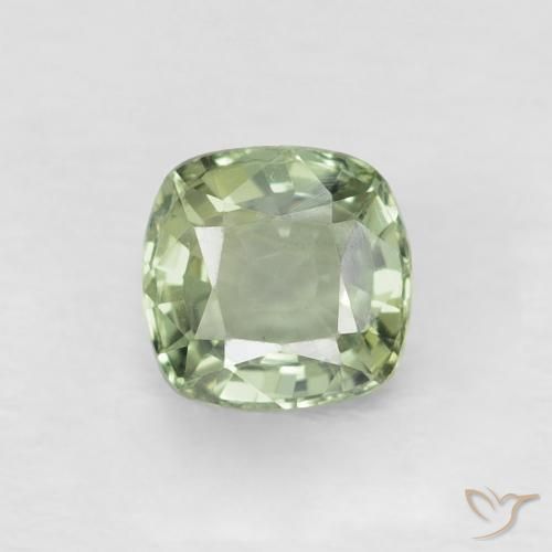 0.52ct Natural Verde claro Zafiro, Forma Cojín, VVS