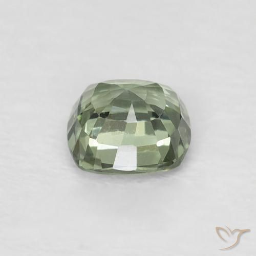Zafiro Verde claro natural de 0.52 ct, Forma Cojín, VVS