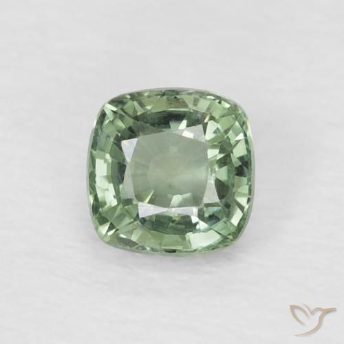 0.61ct Natural Menta claro Zafiro, Forma Cojín, VVS