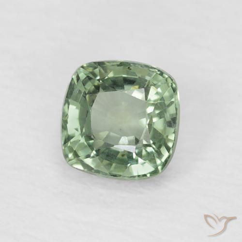 Zafiro Menta claro natural de 0.61 ct, Forma Cojín, VVS