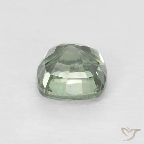 Zafiro Verde claro natural de 0.66 ct, Forma Cojín, VVS