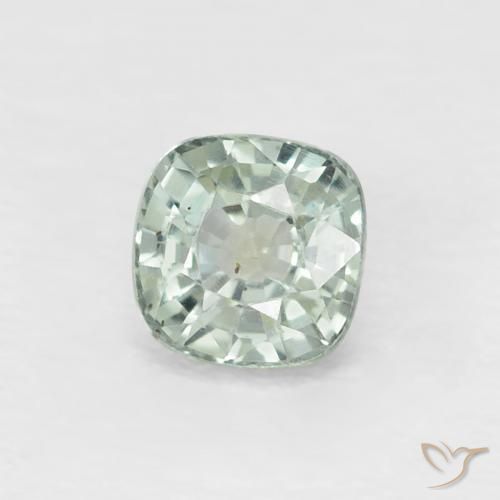 Zafiro Menta claro natural de 0.59 ct, Forma Cojín, VVS-VS