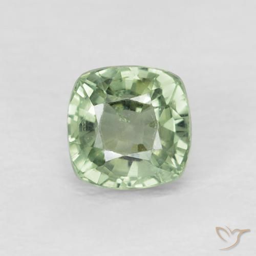 0.69ct Natural Verde amarillento pálido Zafiro, Forma Cojín, VVS-VS