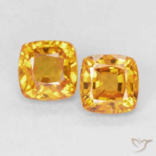 1.00ctw Natural Dorado-naranja medio Zafiro, Forma Cojín, VVS-VS