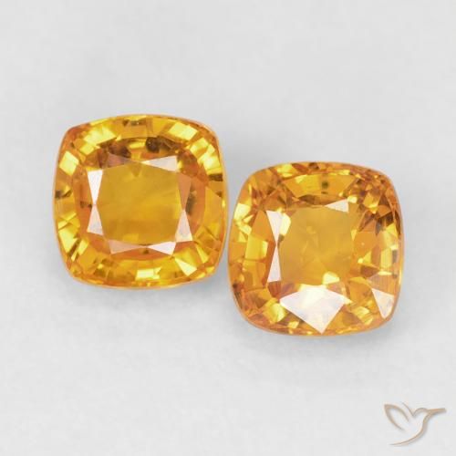 1.33ctw Natural Dorado naranja Zafiro, Forma Cojín, VVS-VS