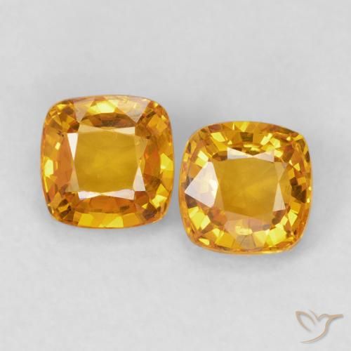 1.28ctw Natural Dorado naranja Zafiro, Forma Cojín, VVS-VS