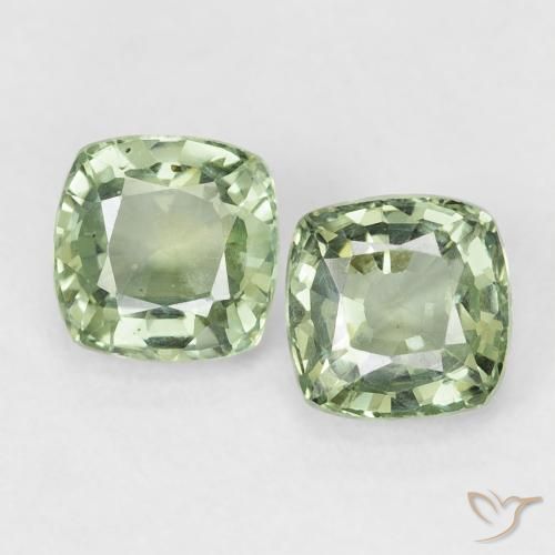 1.39ctw Natural Verde claro Zafiro, Forma Cojín, VVS-VS
