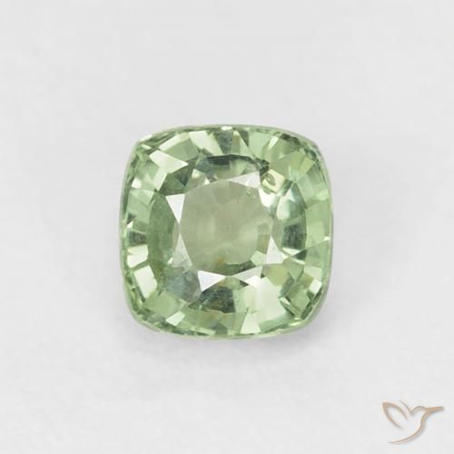 0.63ct Natural Verde salvia claro Zafiro, Forma Cojín, VS