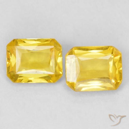 0.95ctw Natural Dorado medio Zafiro, corte esmeralda, VS