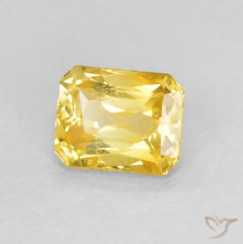 Zafiro Amarillo medio natural de 0.56 ct, Corte Octágono / Esmeralda, VS