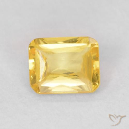 0.50ct Natural Dorado medio Zafiro, Corte Octágono / Esmeralda, VVS-VS, Photo A