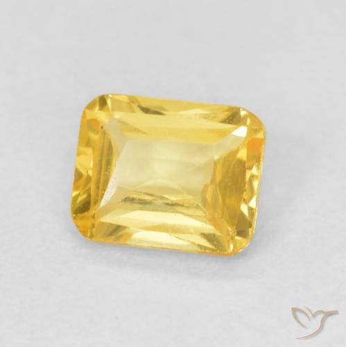 Zafiro Dorado medio natural de 0.50 ct, Corte Octágono / Esmeralda, VVS-VS