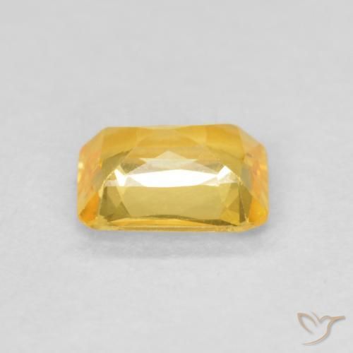 Zafiro Dorado medio natural de 0.50 ct, Corte Octágono / Esmeralda, VVS-VS