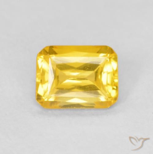 0.50ct Natural Dorado medio Zafiro, corte esmeralda, VVS-VS