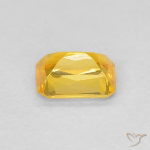 Zafiro Dorado medio natural de 0.50 ct, Corte Octágono / Esmeralda, VVS-VS