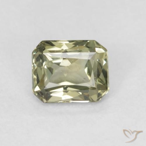 0.57ct Natural Verde Oliva Zafiro, corte esmeralda, VVS-VS