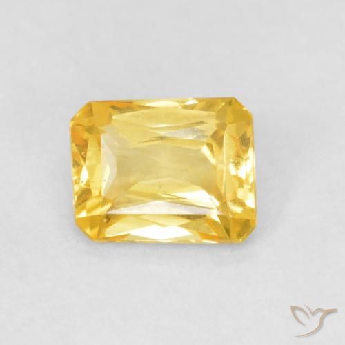 0.49ct Natural Dorado medio Zafiro, corte esmeralda, VVS-VS