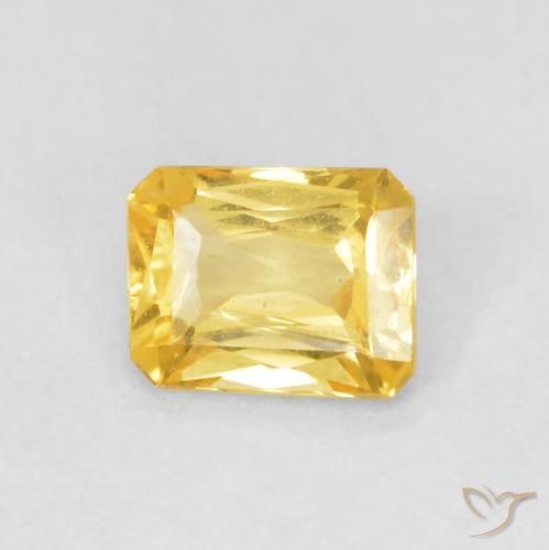Zafiro Dorado medio natural de 0.49 ct, Corte Octágono / Esmeralda, VVS-VS