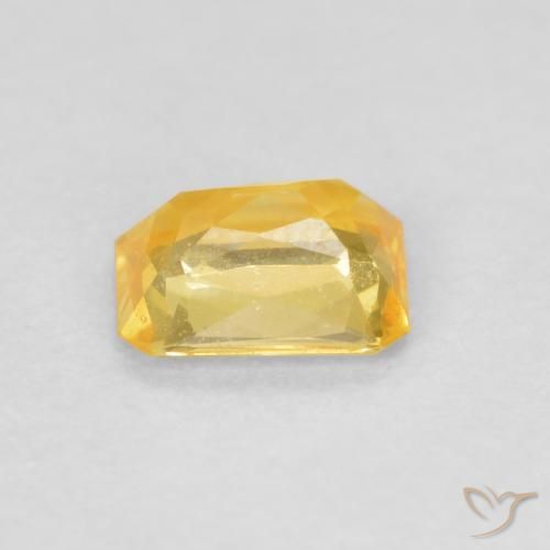 Zafiro Dorado medio natural de 0.49 ct, Corte Octágono / Esmeralda, VVS-VS