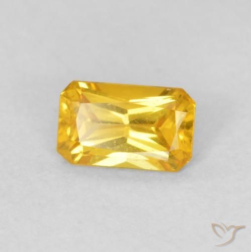 Zafiro Dorado natural de 0.38 ct, Corte Octágono / Esmeralda, VVS