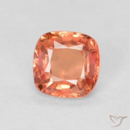 0.50ct Natural Roja Anaranjada Zafiro, Forma Cojín, VVS