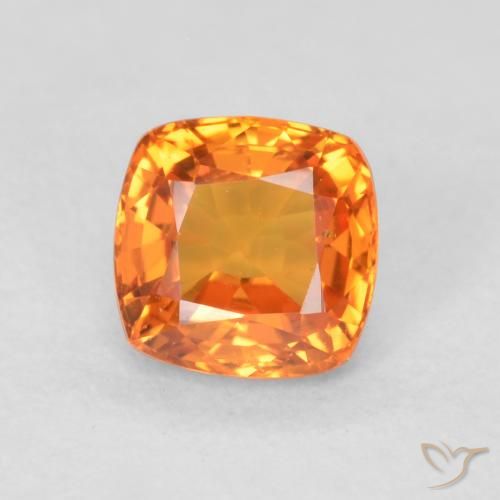 0.69ct Natural Naranja claro Zafiro, Forma Cojín, VVS-VS