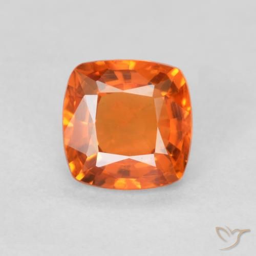 0.51ct Natural Naranja claro Zafiro, Forma Cojín, VVS