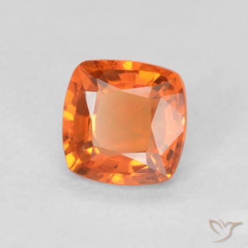 Zafiro Naranja claro natural de 0.51 ct, Forma Cojín, VVS