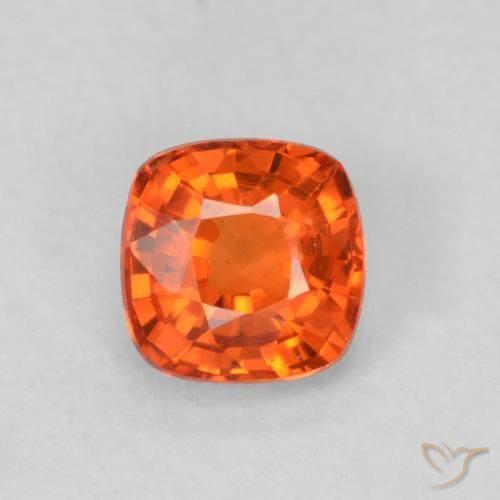 0.51ct Natural Naranja fuego Zafiro, Forma Cojín, VVS