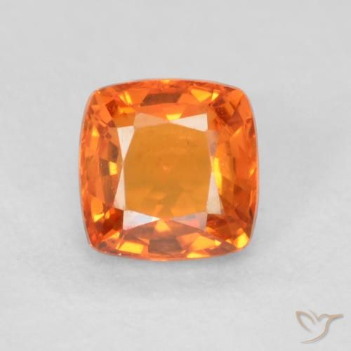 0.61ct Natural Naranja medio Zafiro, Forma Cojín, VVS